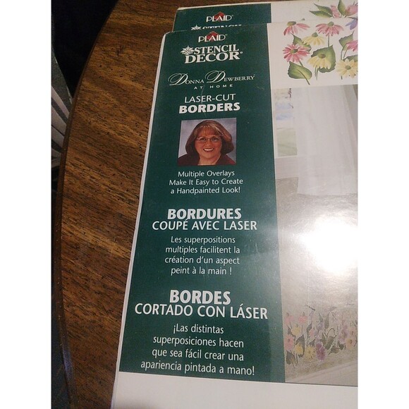 Plaid Stencil Decor Multi-layer Borders Stencils Wildflower Pattern 26801 - Picture 6 of 6